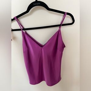 Purple silky top by “Zara” in size small